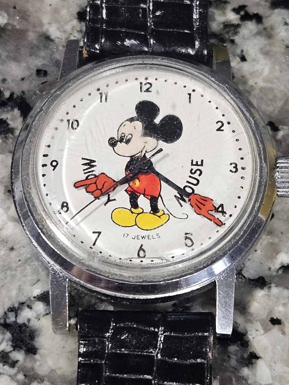 Vintage Disney Mickey Mouse Wristwatch 17 Jewels Disney Character Watch